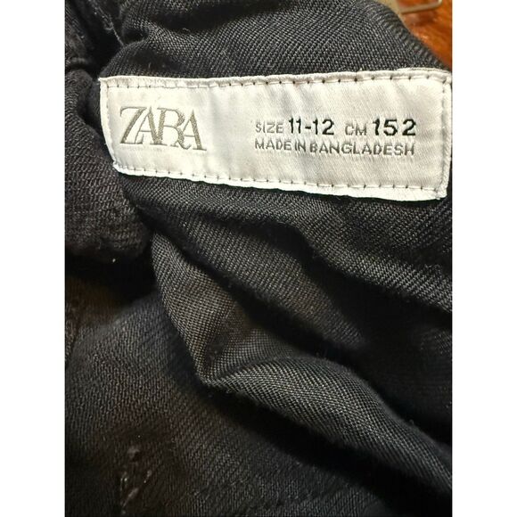 Zara Kids Relaxed Wide Leg Denim Multi Cargo Jeans Wash Black Size 11-12 - Picture 5 of 11